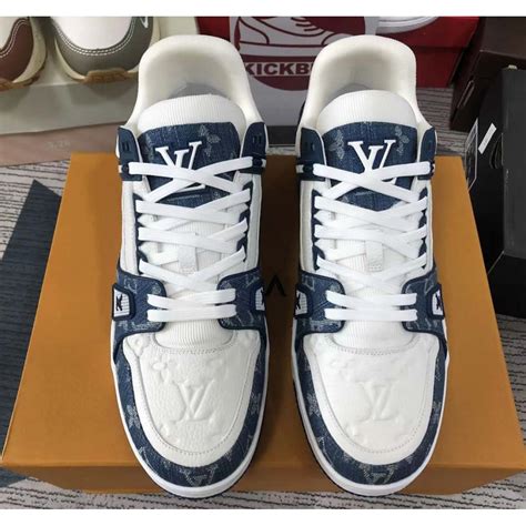 lv rubber shoes|white and blue Lv shoes.